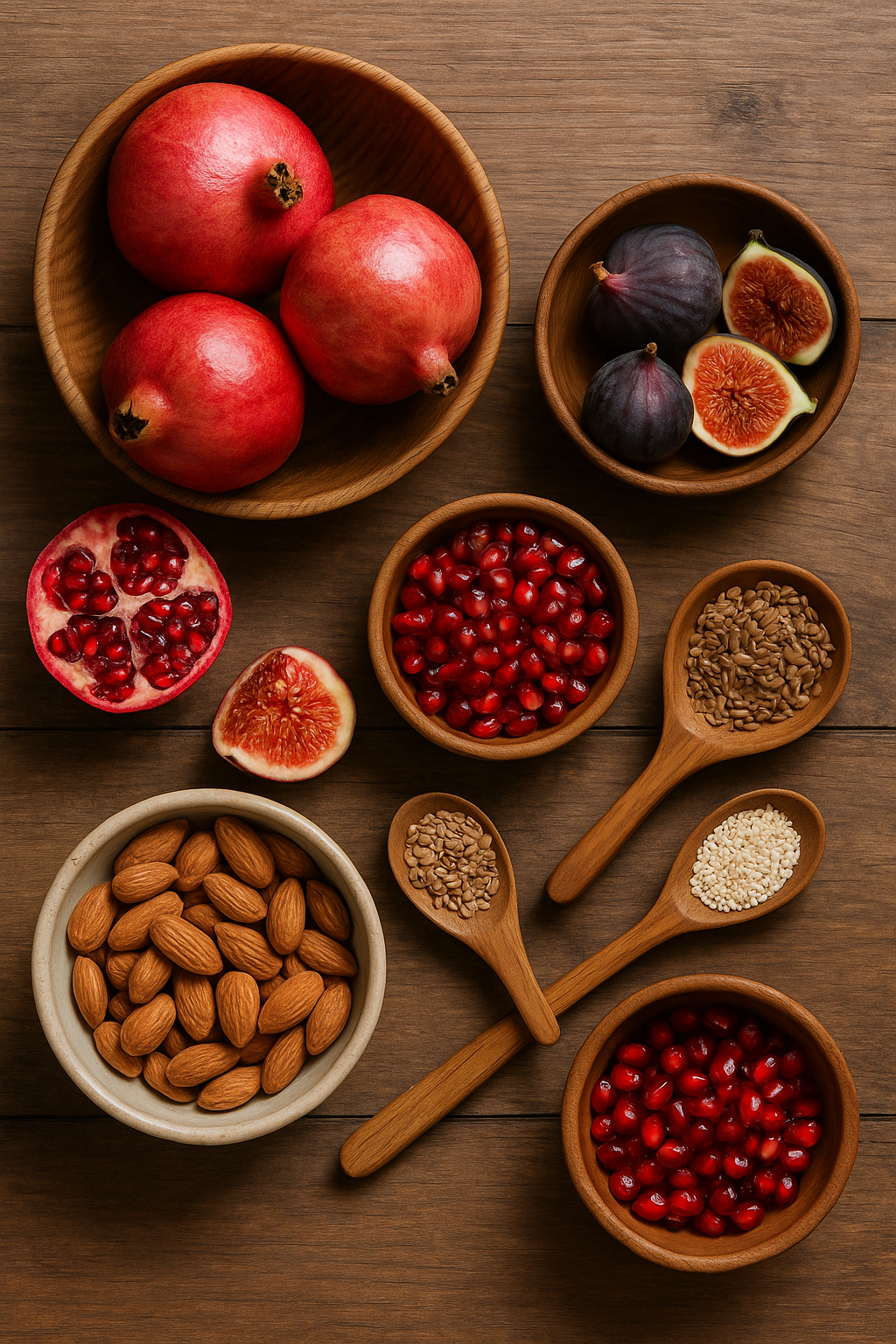 Ingredientes de frutas, semillas y frutos secos